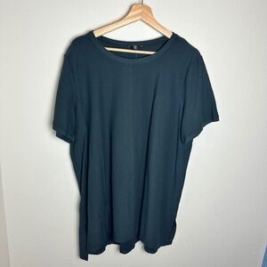 Eileen Fisher Crepe Crew Tunic 2XL Coastal Relaxed Forest Green Lagenlook Cozy